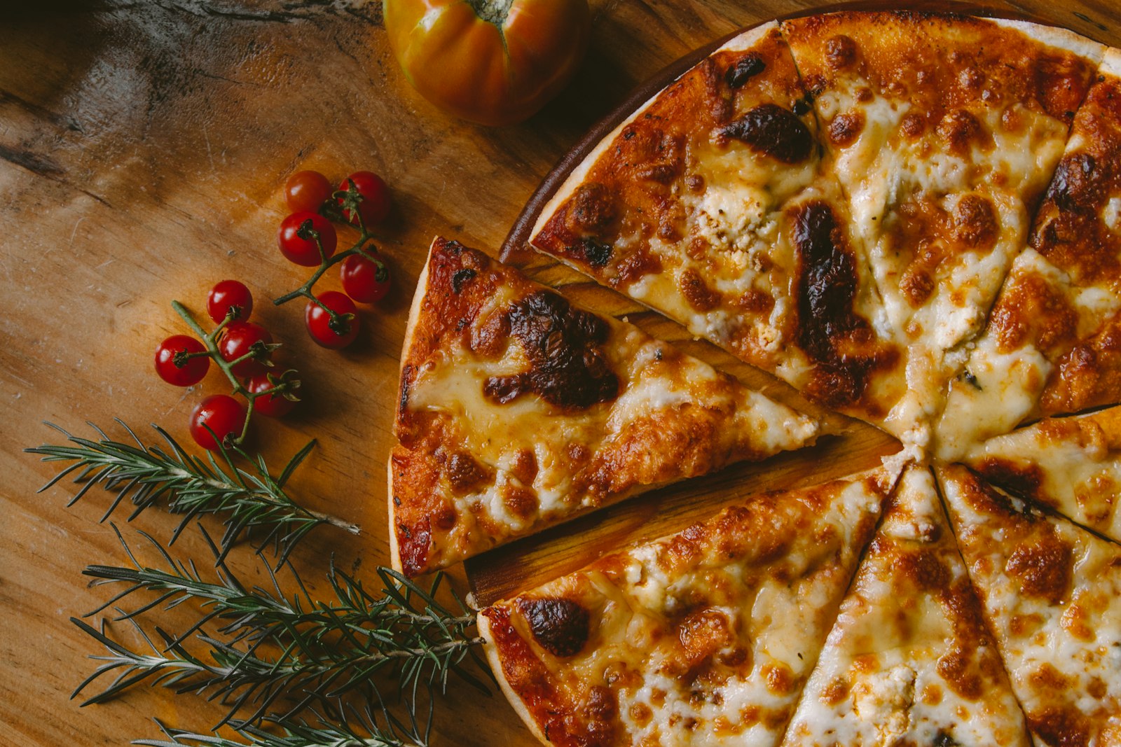 Freshly made pizza
